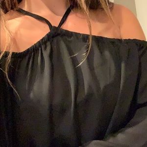 Black sheer off the shoulder top